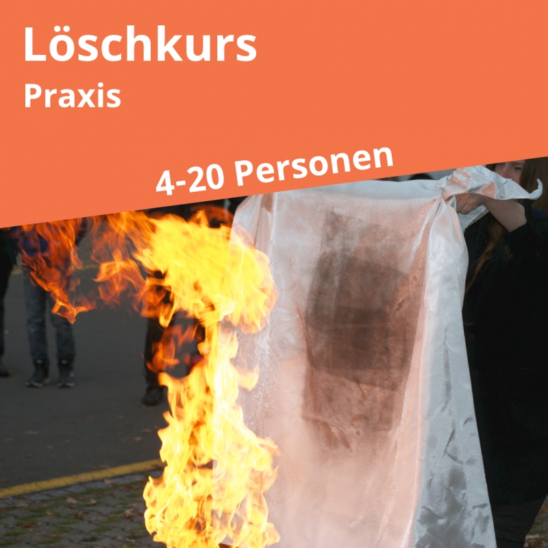 Löschkurs, lernen wie man mit Feuerlöscher löscht für 20 Personen