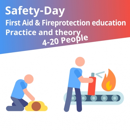 Safety Day: First Aid, First Responder and Fire protection education on the same Day for 12 People