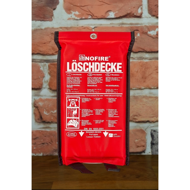 Couverture anti-feu 120x120cm en sac